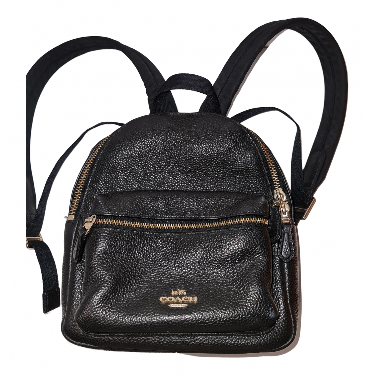 Campus leather backpack Coach Black in 